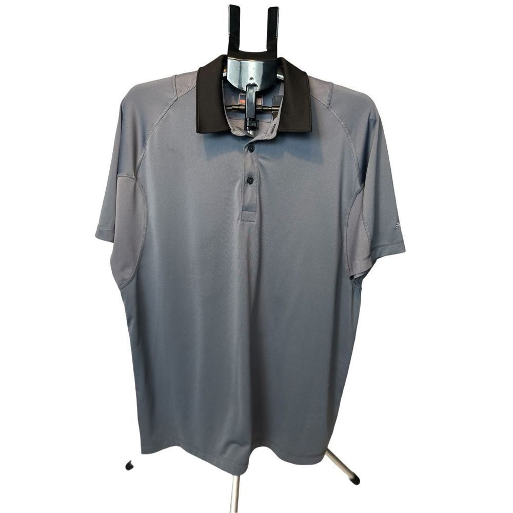 Puma Men's Gray Polo with Black Collar